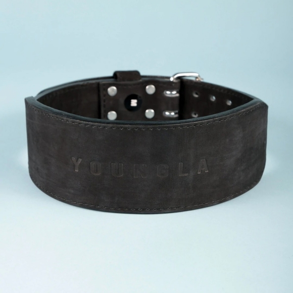 YOUNG LA 8MM WEIGHTLIFTING BELTS BLACK FITNESS POWER - Picture 2 of 5